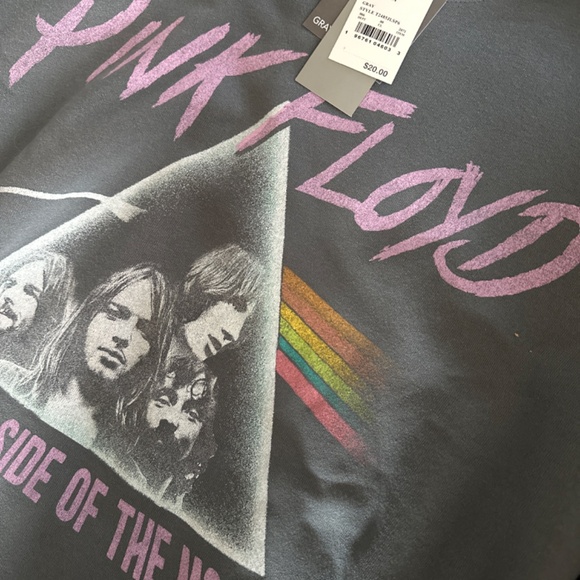 Grayson Threads Pink Floyd Grey Oversized Cropped Boxy Sweatshirt NWT - Picture 4 of 4